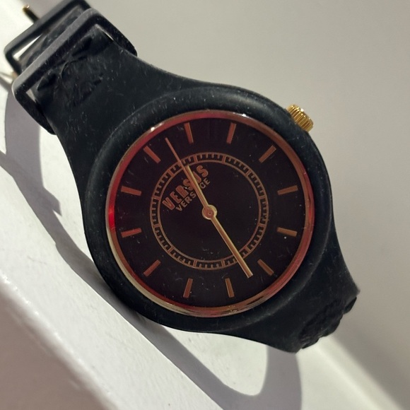 Versace Black and Gold Smartwatch with Round Face - Picture 1 of 5